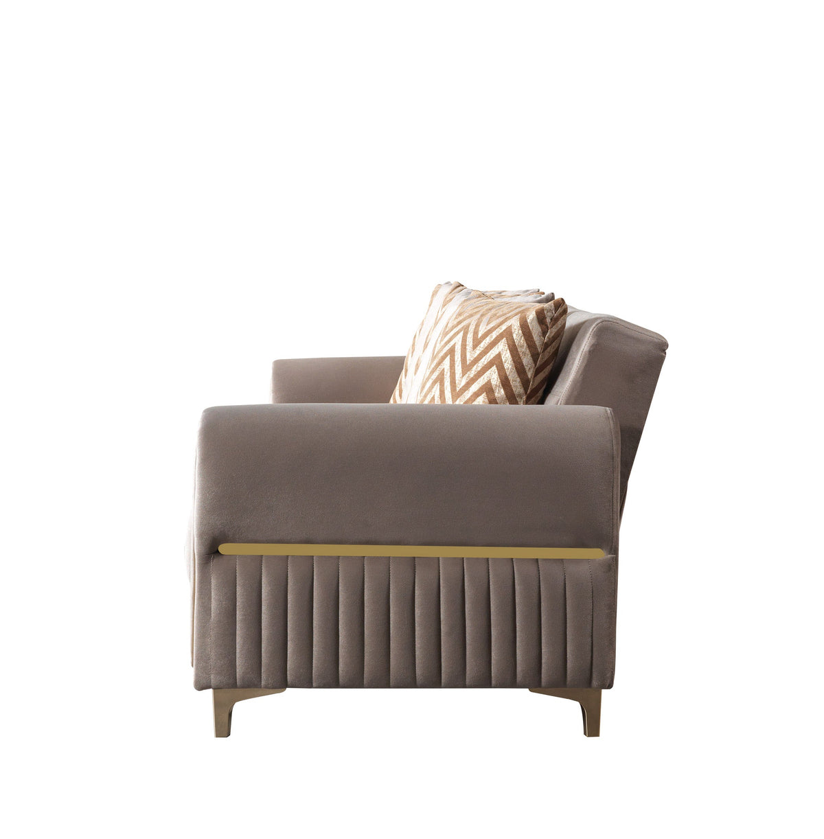 Sandra Coffee Velvet Convertible Sofa