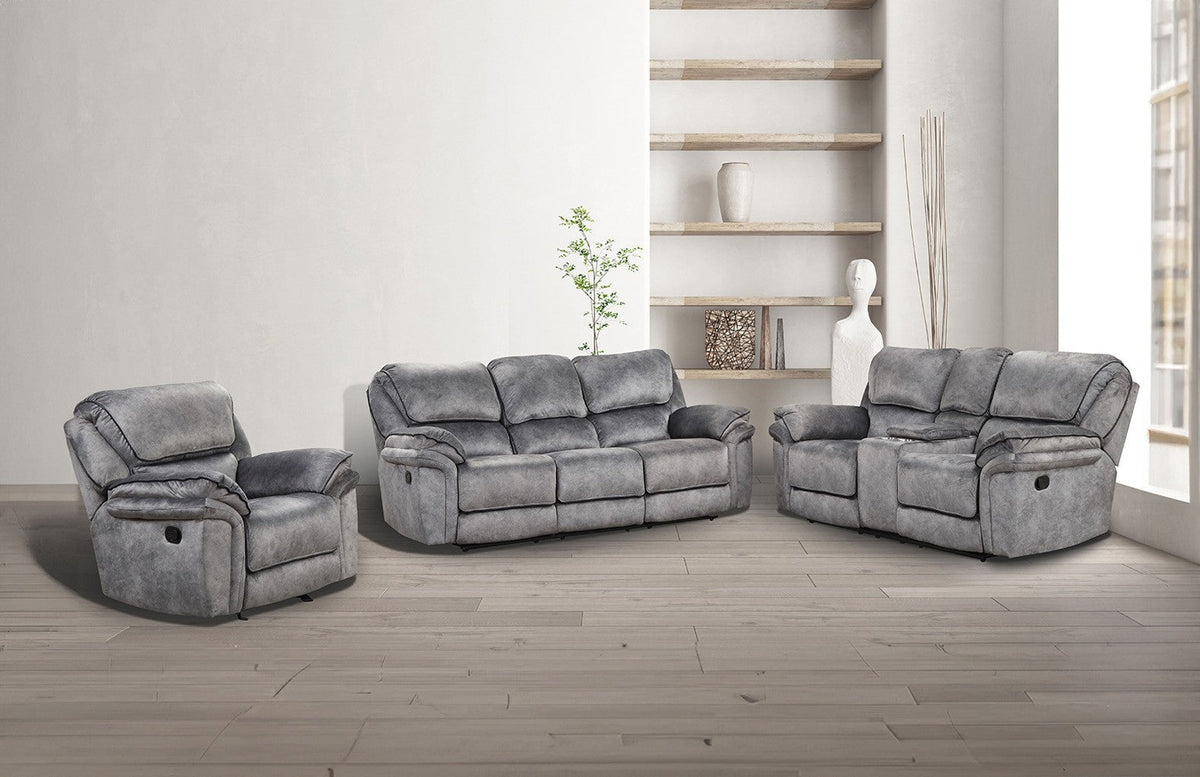 Themis Gray Transitional Reclining Living Room Set