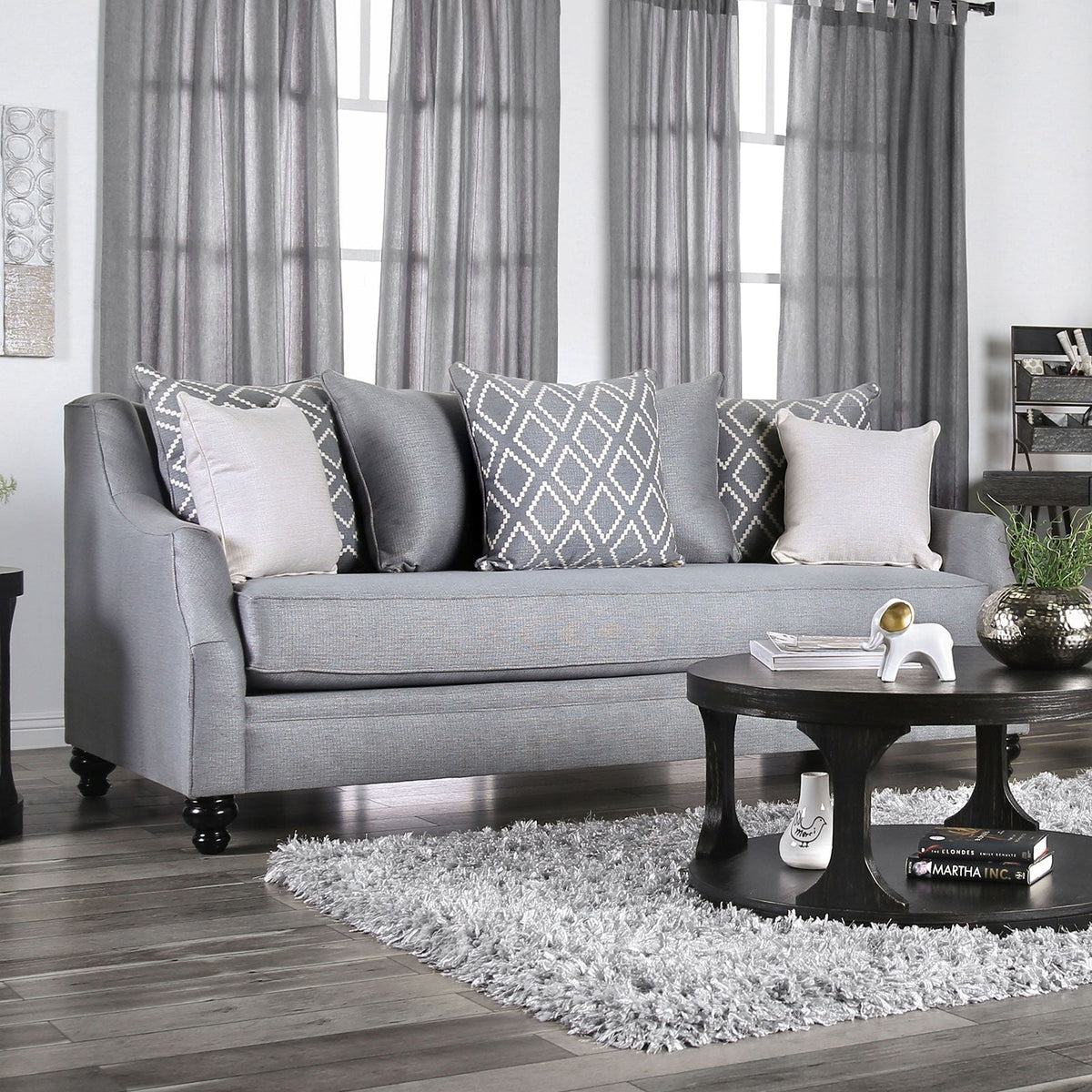 Nefyn Gray Transitional Living Room Set