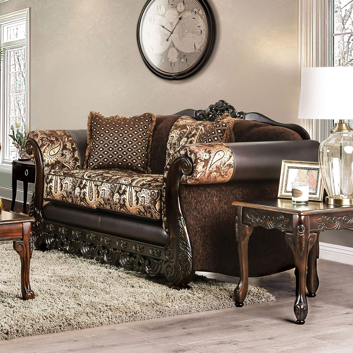 Newdale Brown/Gold Loveseat