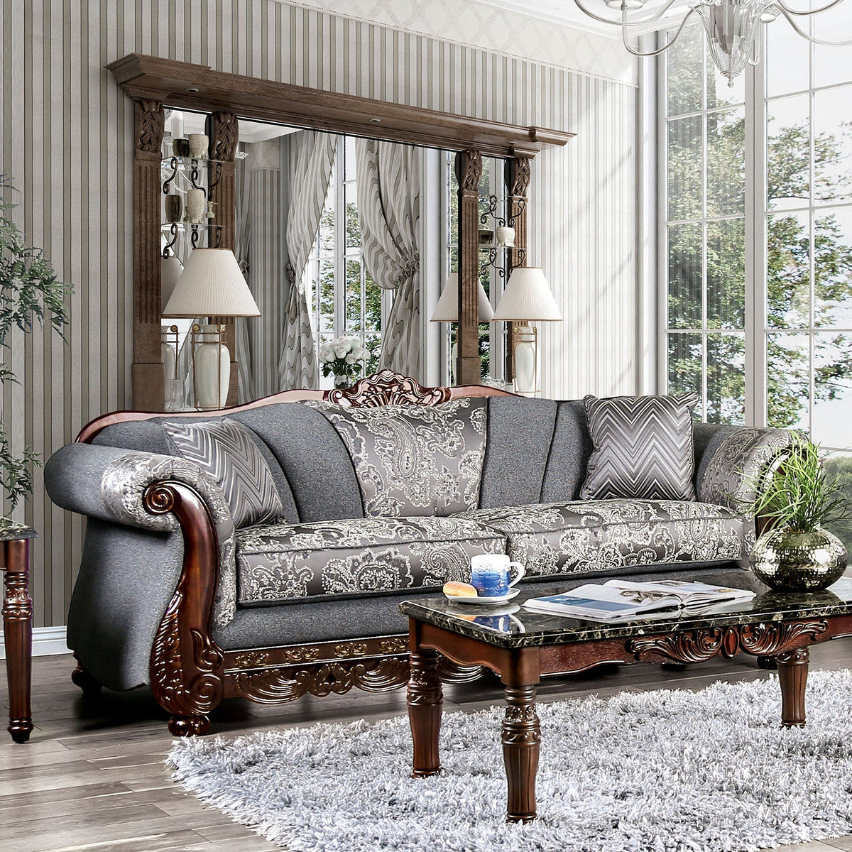 Newdale Gray Traditional Living Room Set