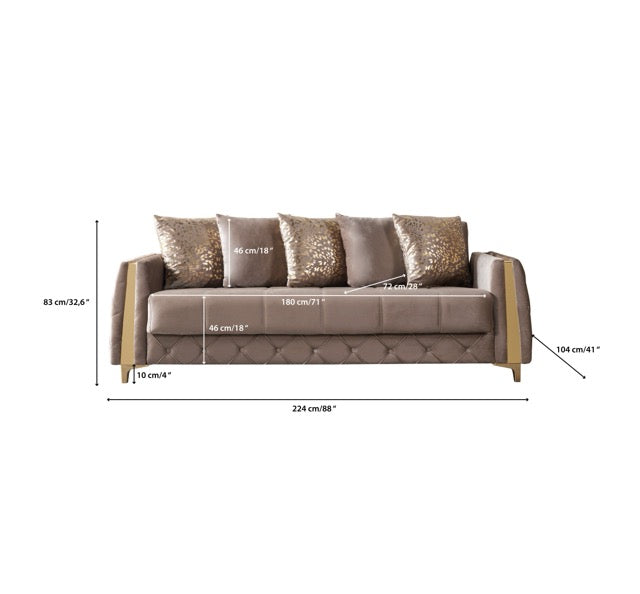 Florence Coffee Velvet Sofa & Loveseat