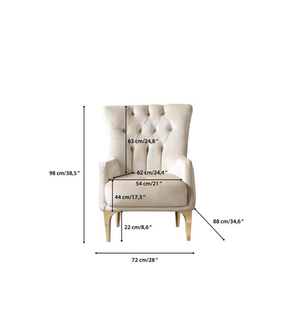 Florence Ivory Velvet Accent Chair