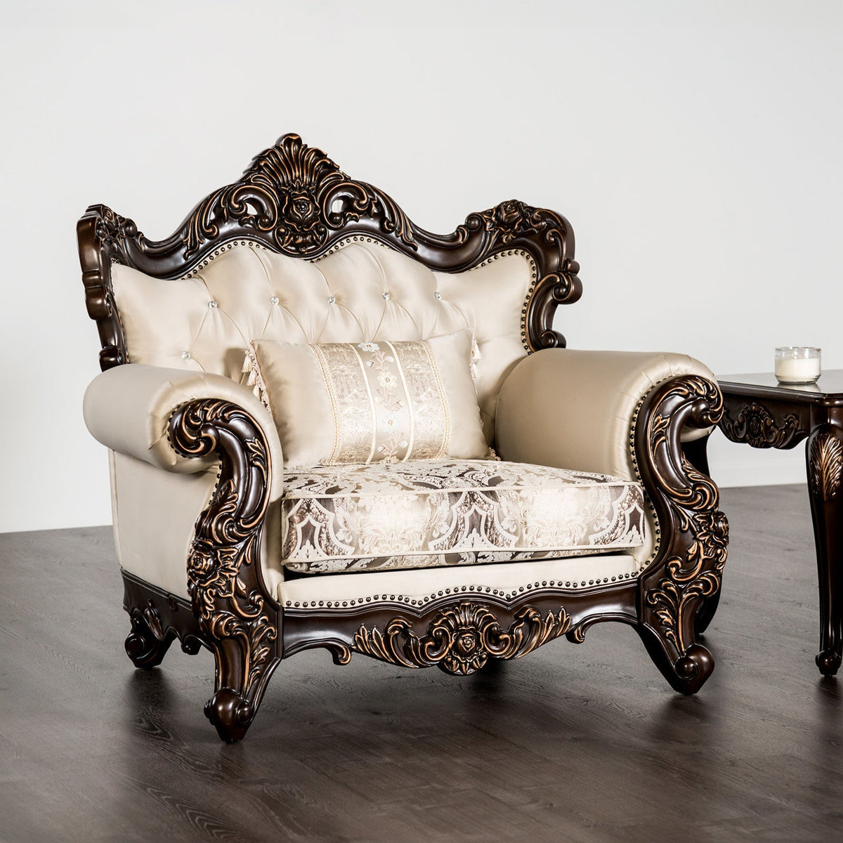 Palencia Dark Cherry/Beige Traditional Living Room Set