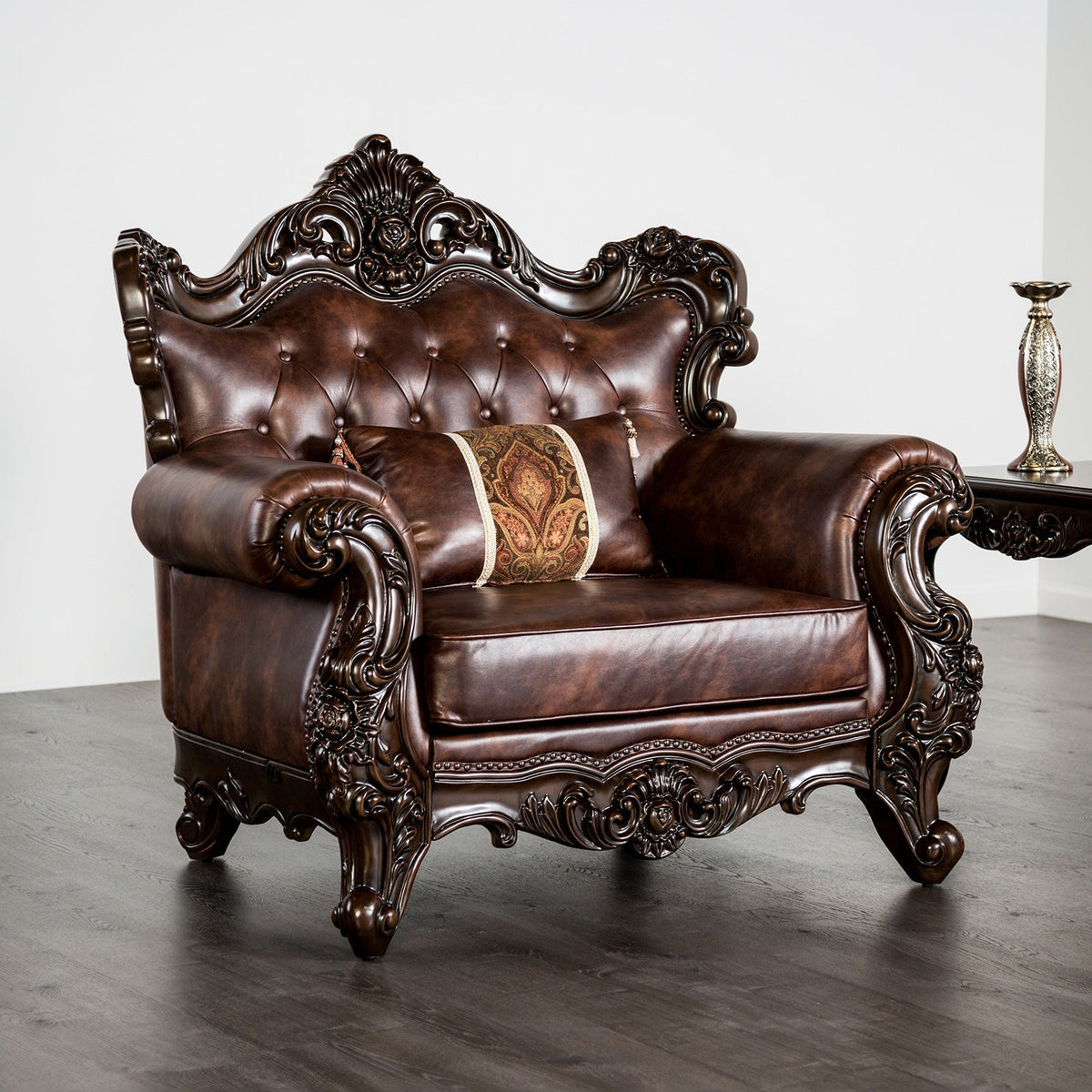 Palencia Dark Cherry/Brown Traditional Living Room Set