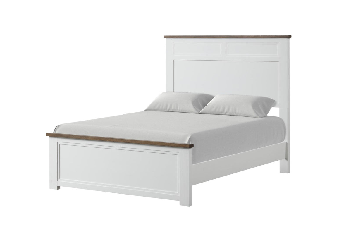 Pinetop White/Dark Brown Twin Bed