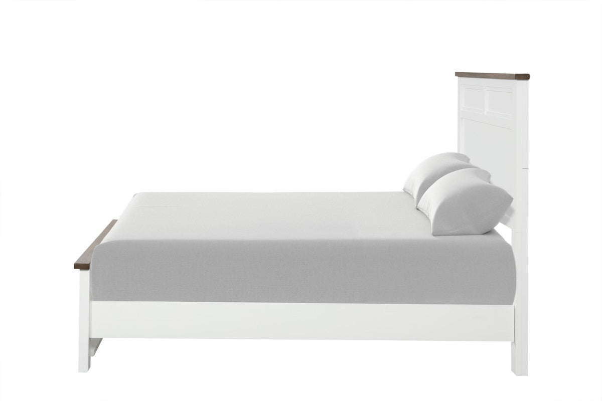 Pinetop White/Dark Brown Twin Bed