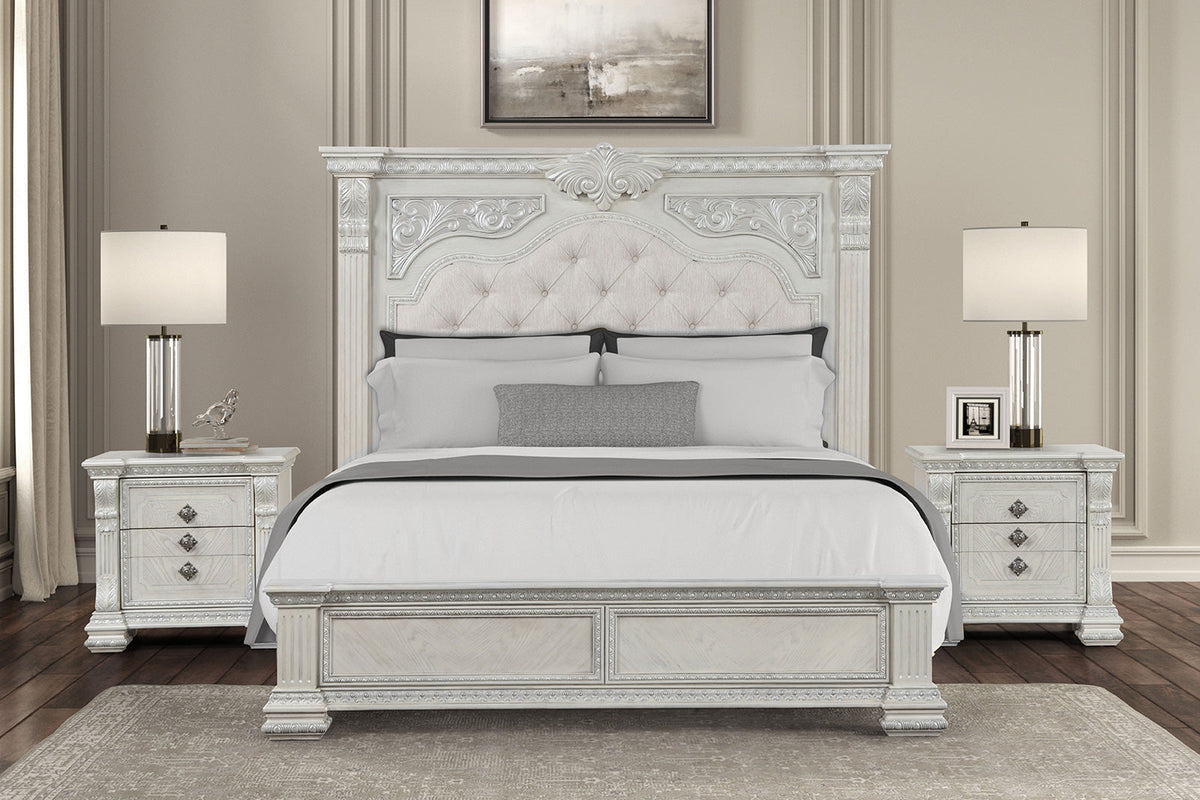 Promenade Wire Brushed White Traditional Bedroom Set