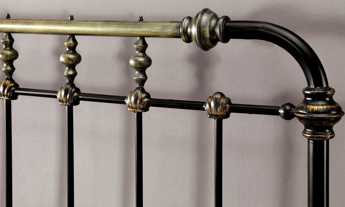 Riana Antique Black Queen Bed