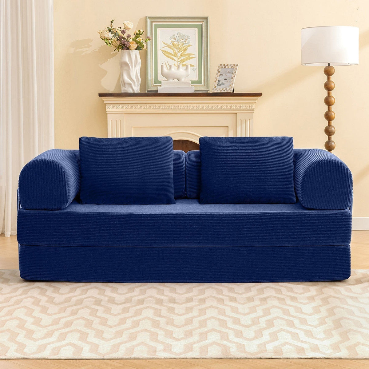 Perri Blue 79" Compressed Sofa
