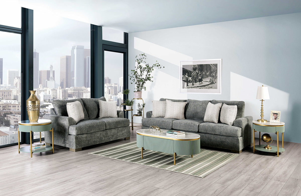 Leytonstone Gray Transitional Living Room Set