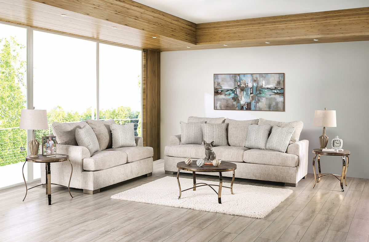 Leytonstone Cream Transitional Living Room Set