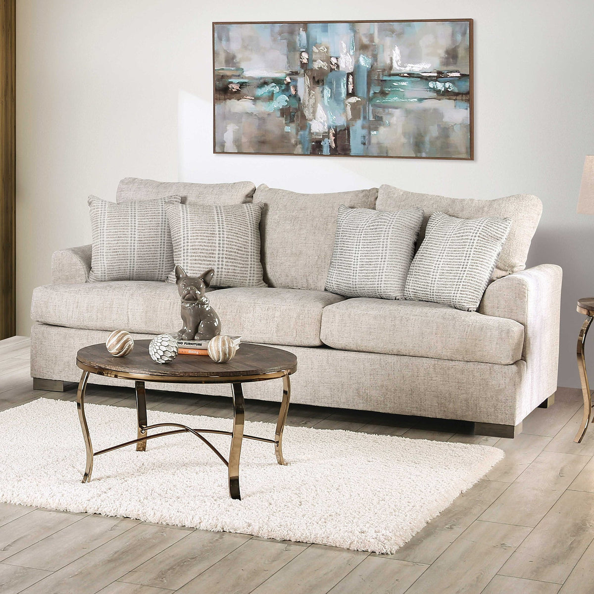 Leytonstone Cream Transitional Living Room Set