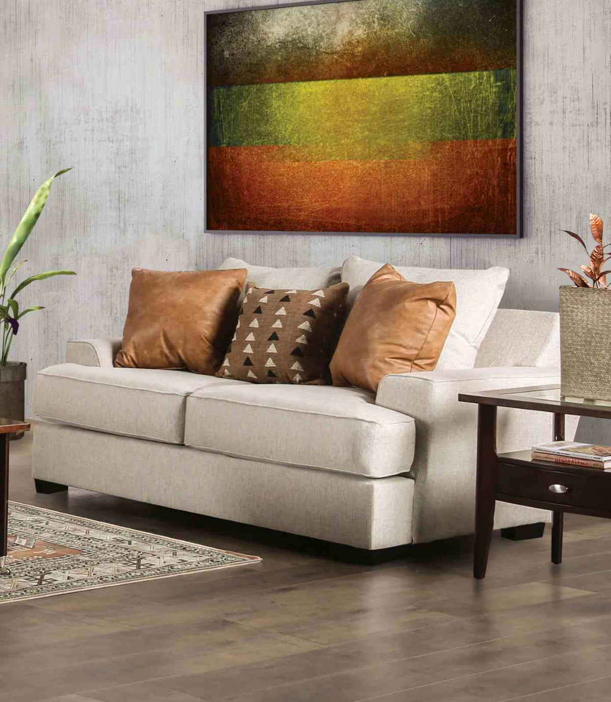 New Meadows Sand/Caramel Transitional Living Room Set