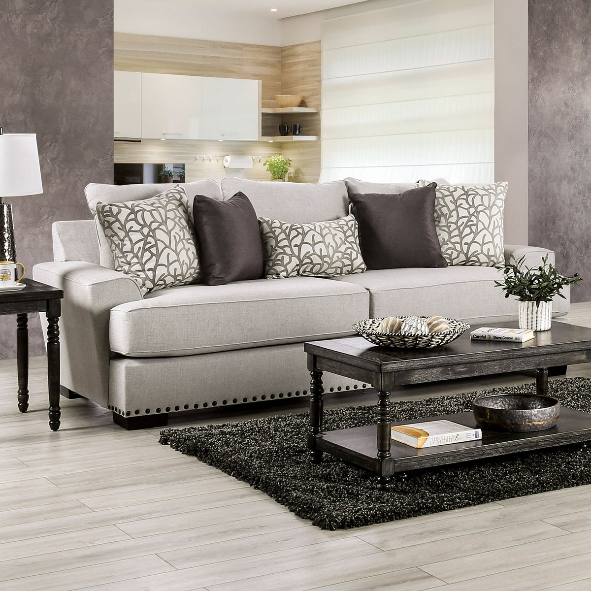 Picotee Light Gray Transitional Living Room Set