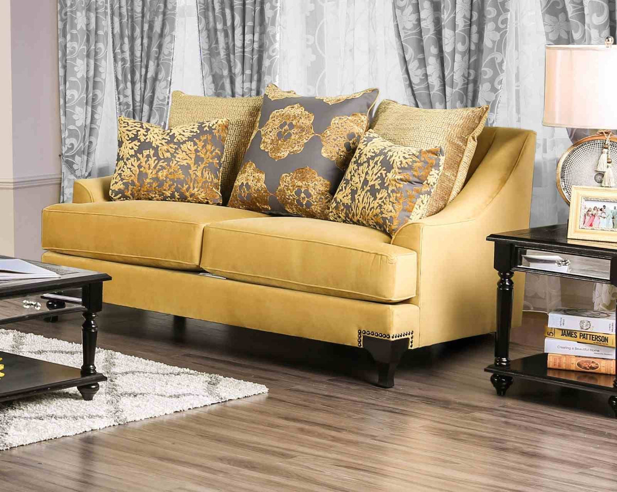 Viscontti Gold/Gray Traditional Living Room Set