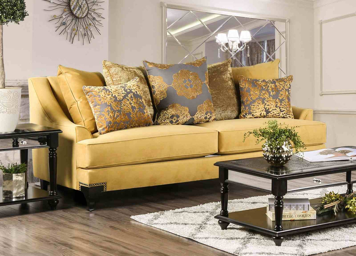 Viscontti Gold/Gray Traditional Living Room Set