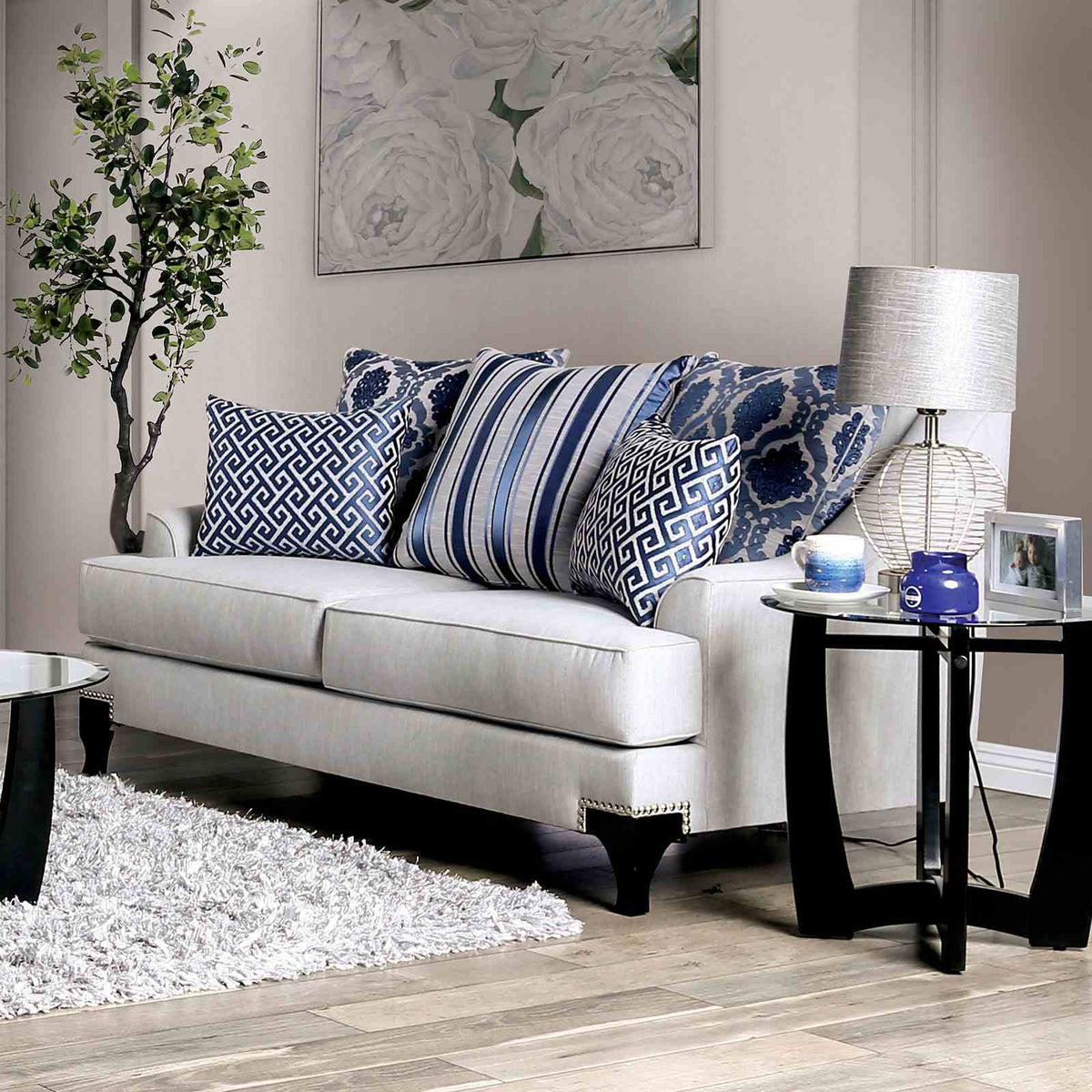 Sisseton Light Gray Transitional Living Room Set