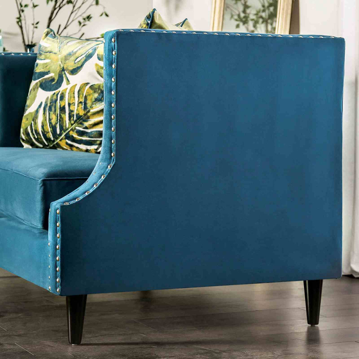 Azuletti Dark Teal/Apple Green Transitional Living Room Set