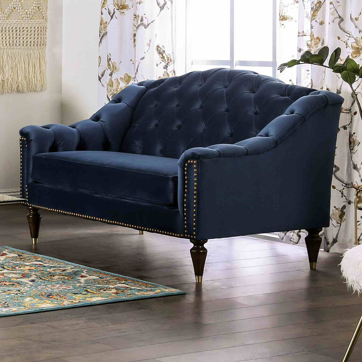 Martinique Blue Transitional Living Room Set