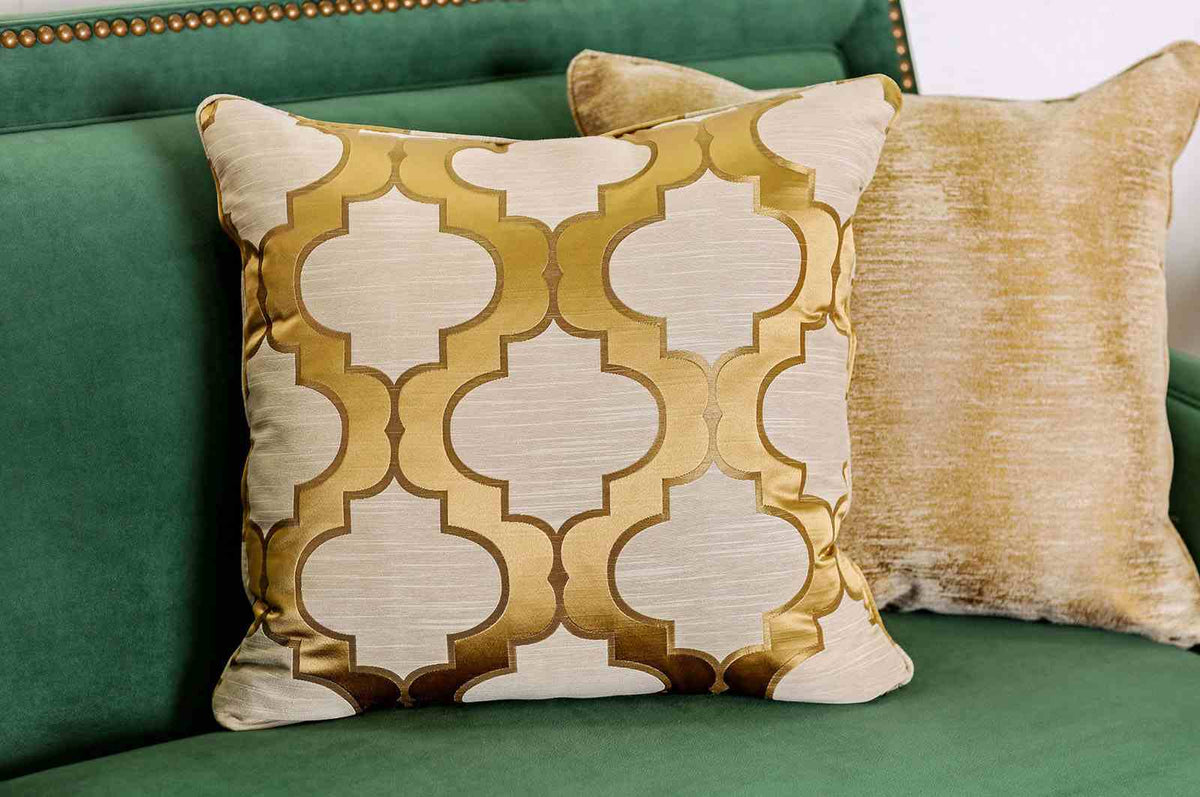 Verdante Emerald Green/Gold Transitional Living Room Set