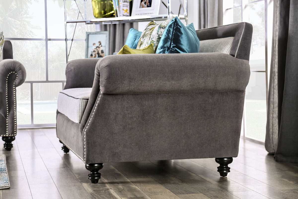 Mariella Gray/Beige/Teal/Olive Sofa