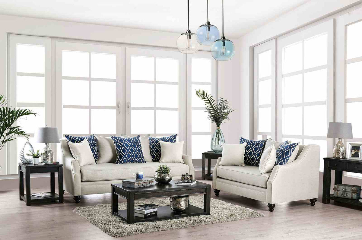 Nefyn Ivory Transitional Living Room Set
