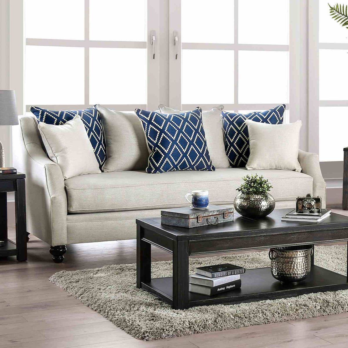 Nefyn Ivory Transitional Living Room Set