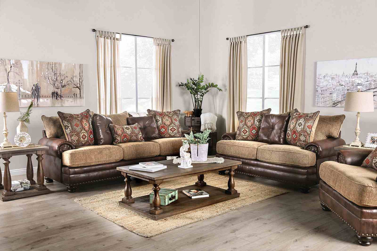Fletcher Brown/Tan Loveseat