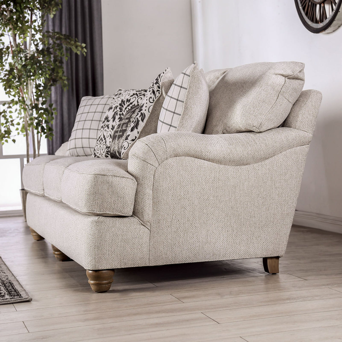 Mossley Ivory Transitional Living Room Set