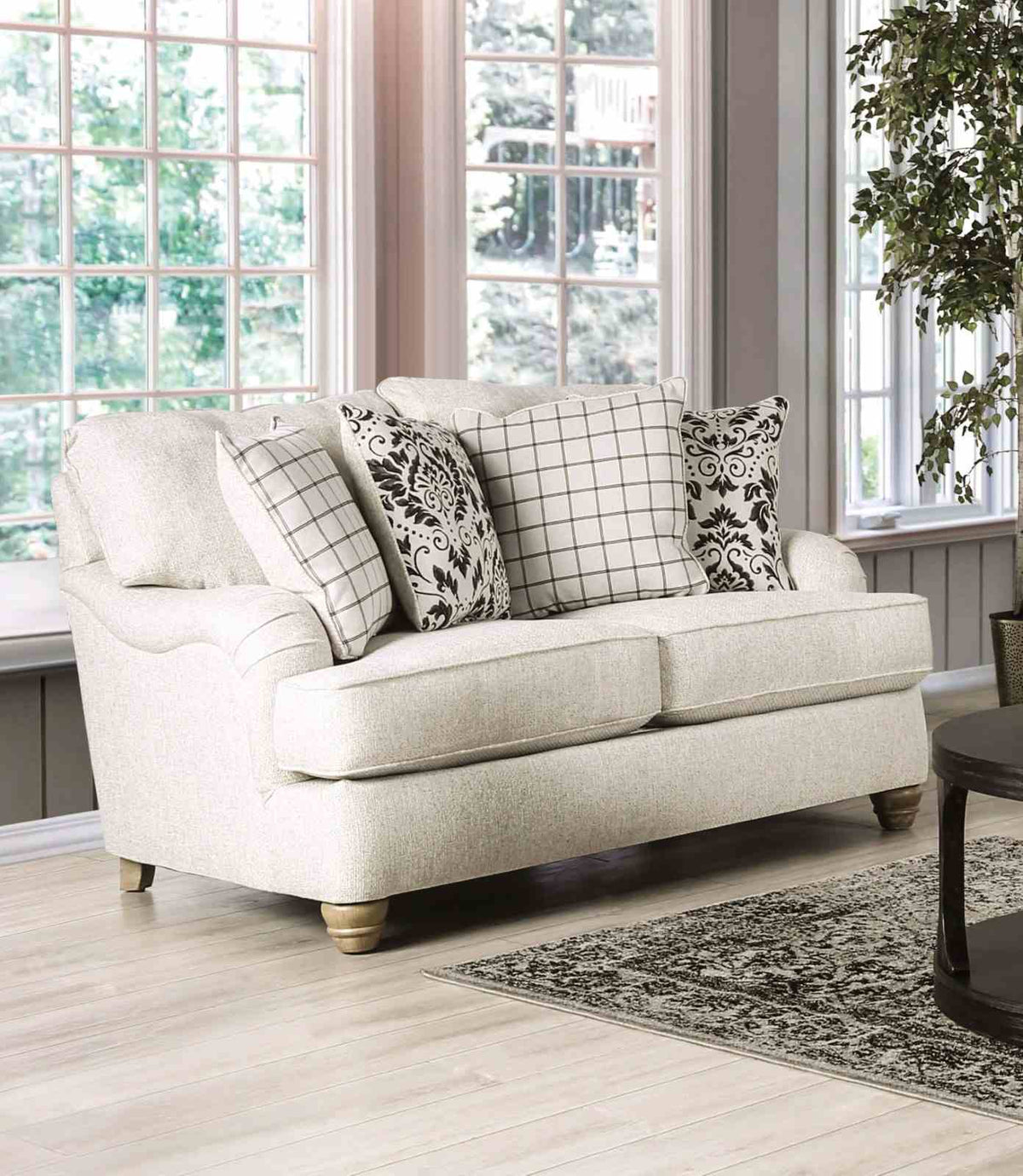 Mossley Ivory Transitional Living Room Set