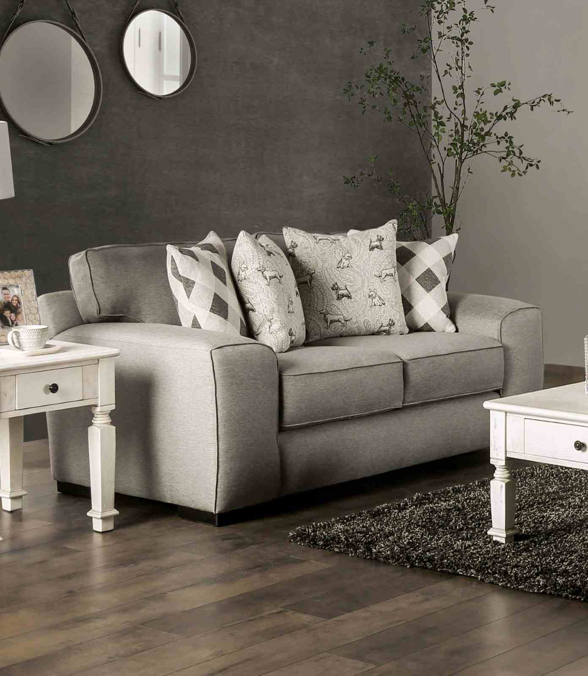 Newry Gray Transitional Living Room Set