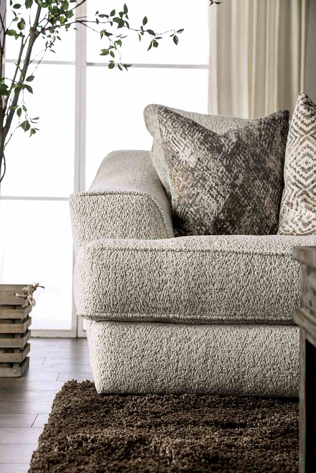 Moorpark Off-White Contemporary Living Room Set