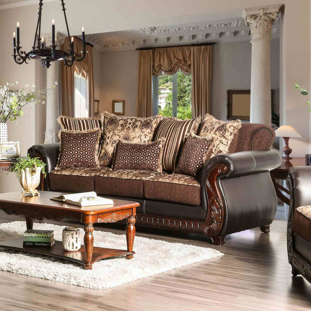 Franklin Dark Brown/Tan Sofa