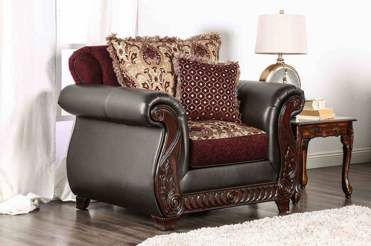 Franklin Burgundy/Espresso Chair
