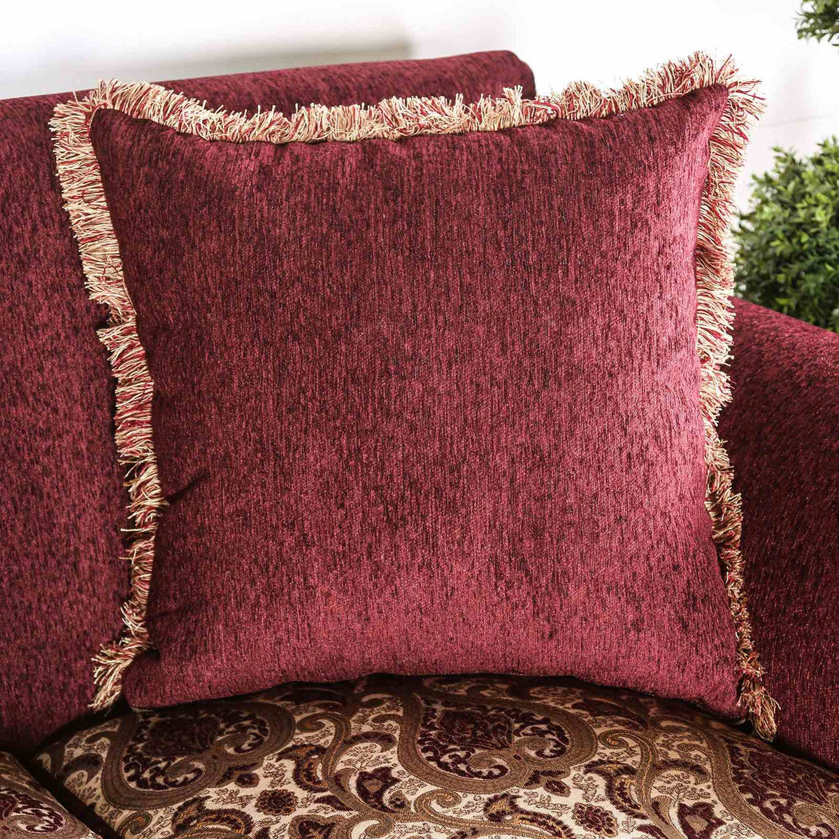 Tabitha Wine/Gold Traditional Living Room Set