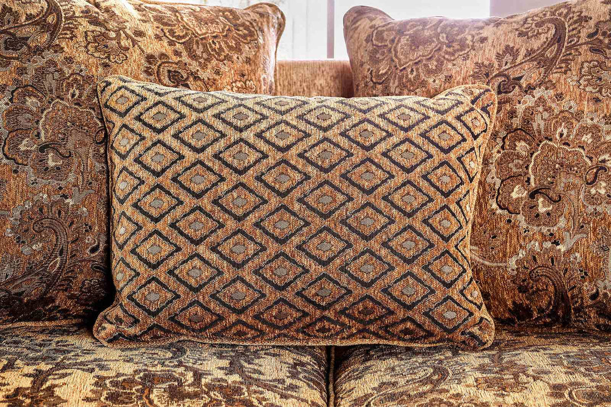 Nicanor Tan/Gold Sofa