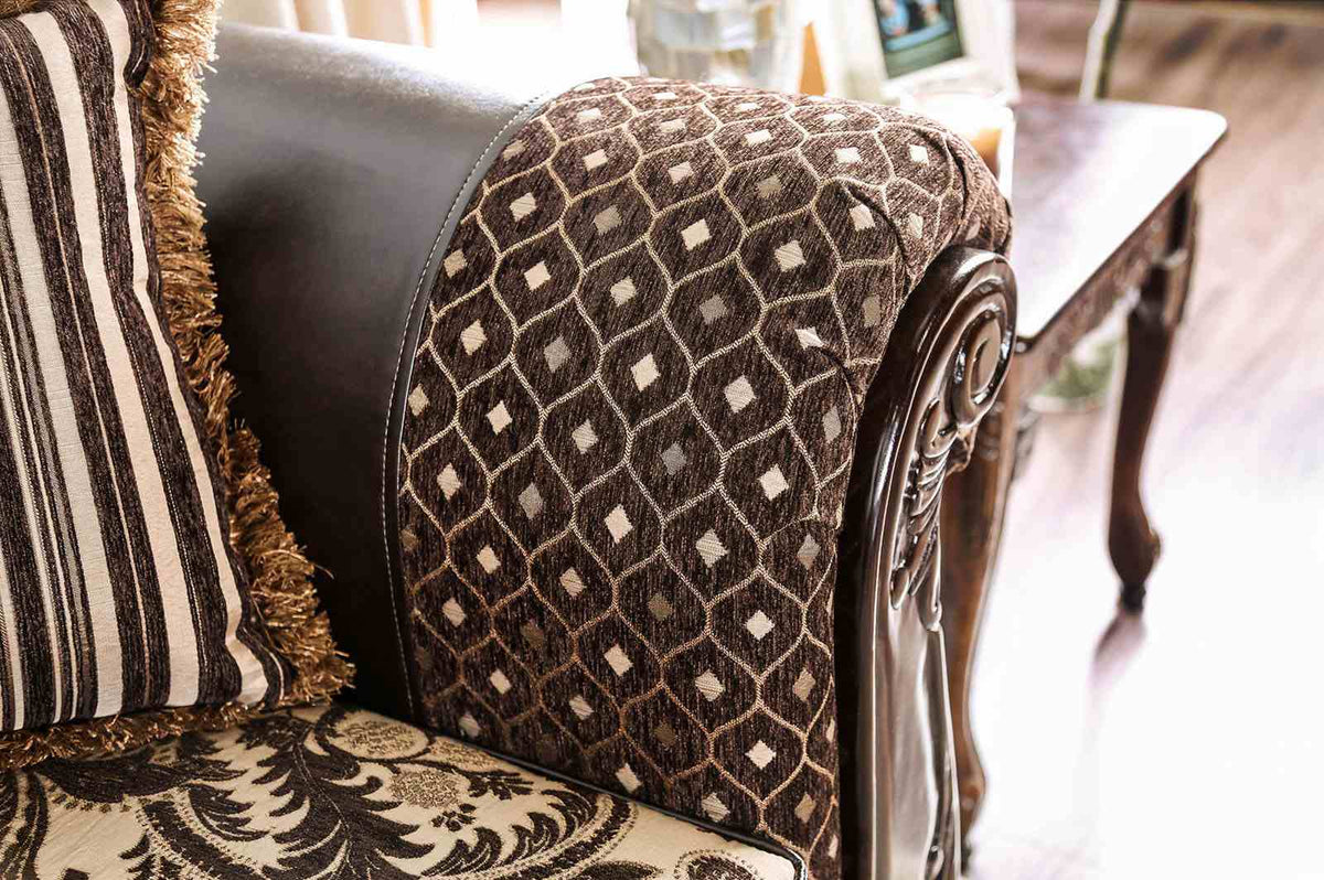 Quirino Light Brown/Dark Brown Loveseat
