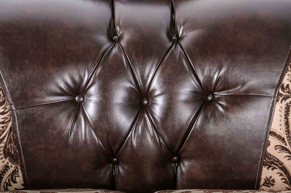 Quirino Light Brown/Dark Brown Traditional Living Room Set