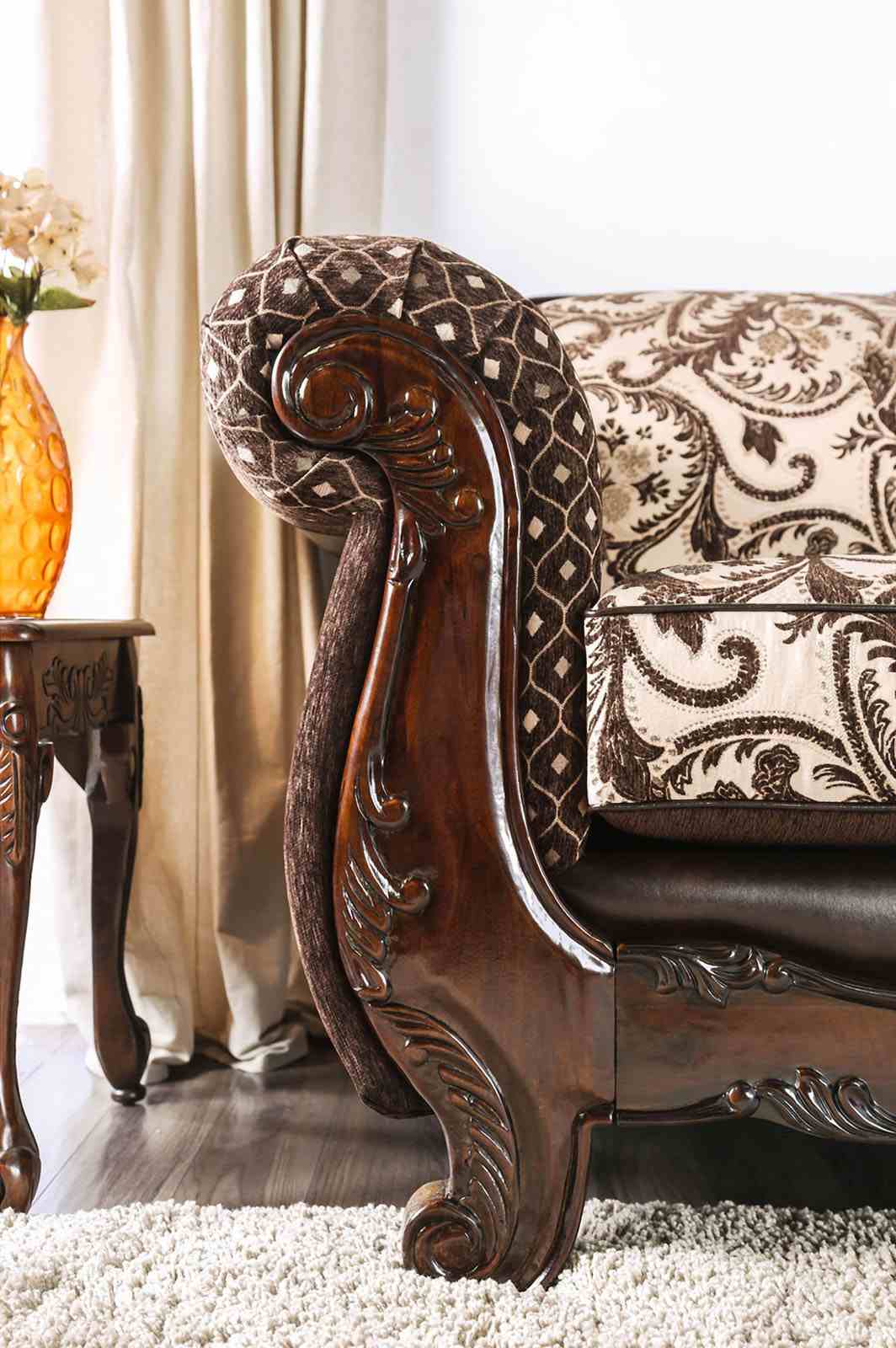 Quirino Light Brown/Dark Brown Loveseat
