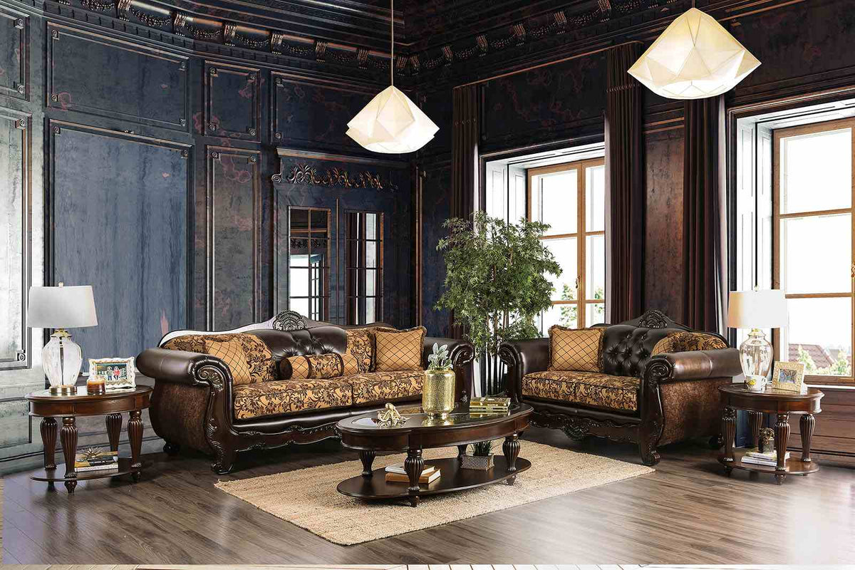 Quirino Tan/Dark Brown Traditional Living Room Set
