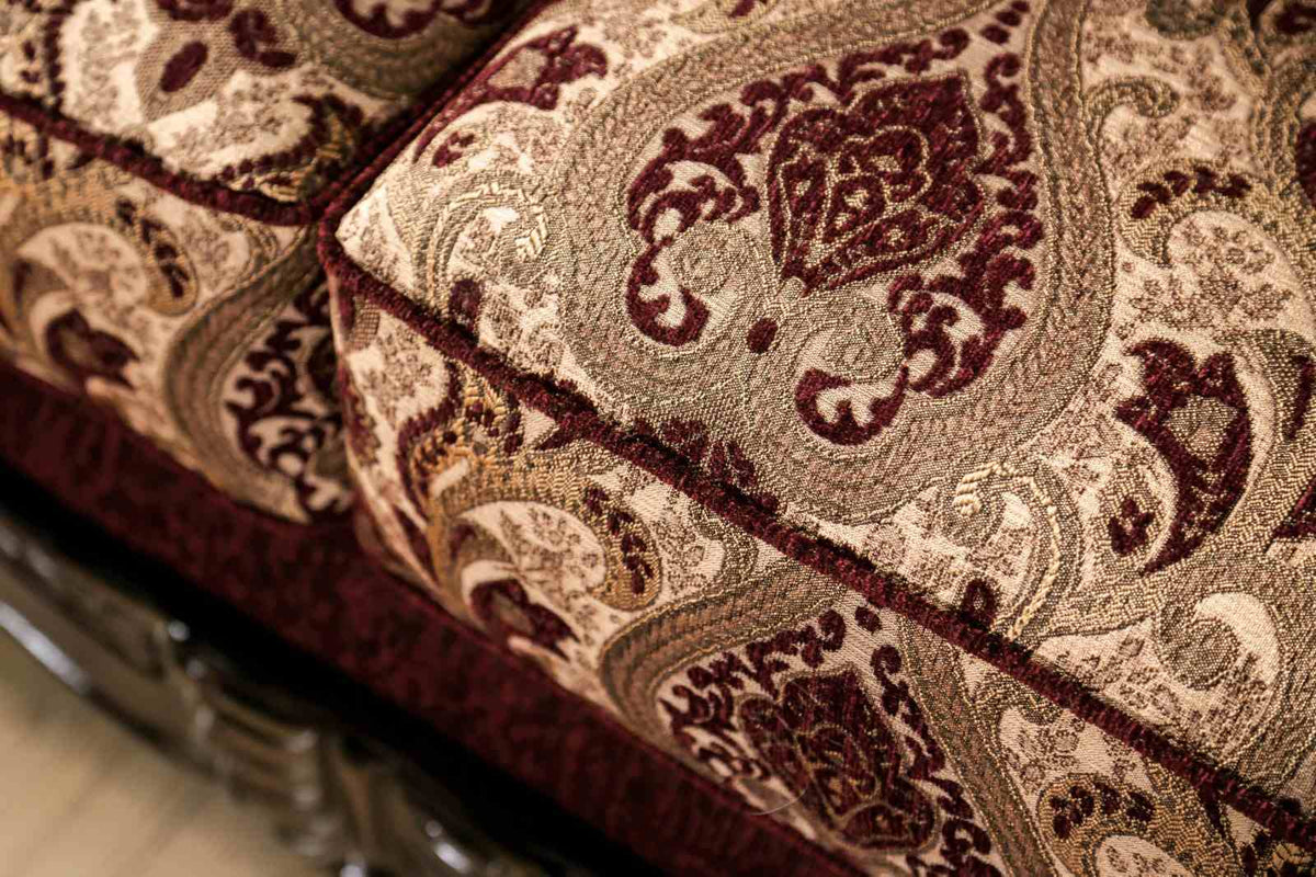 Matteo Burgundy/Brown Traditional Living Room Set