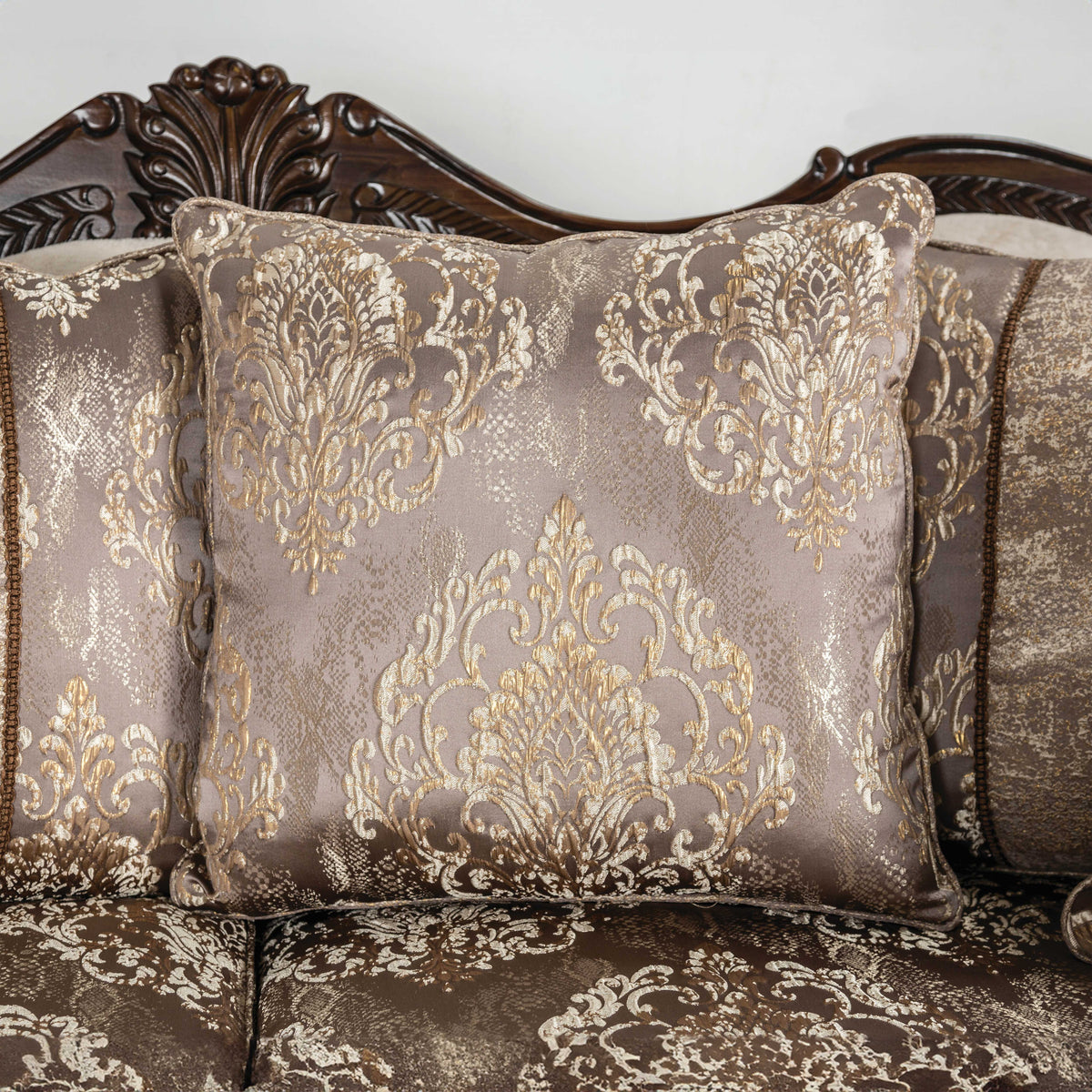 Andalusia Light Brown/Dark Cherry Loveseat