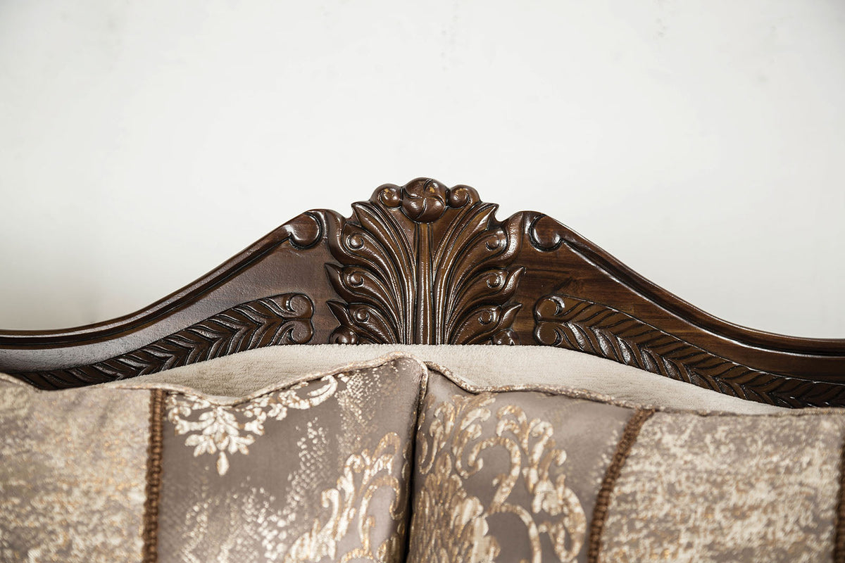 Andalusia Light Brown/Dark Cherry Loveseat