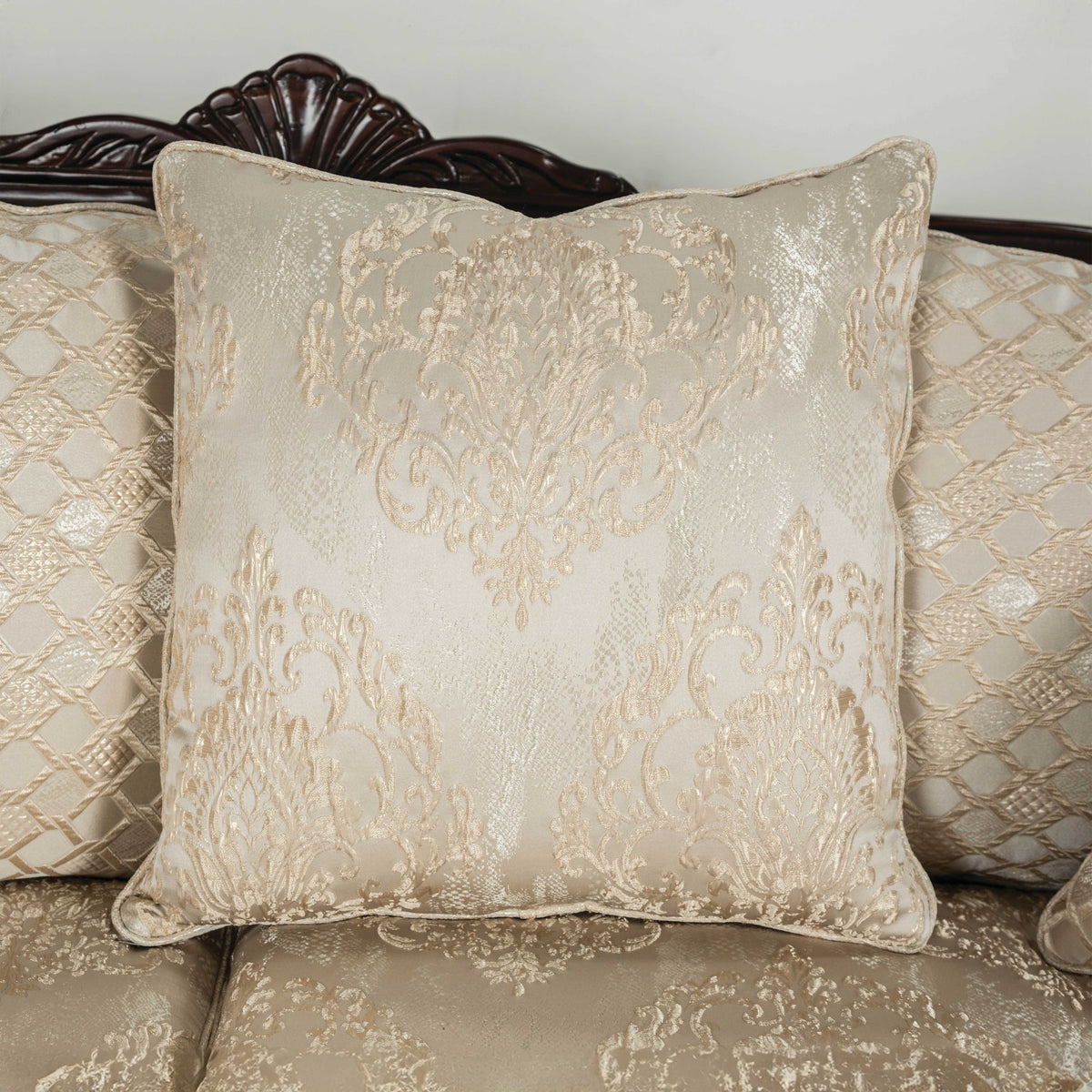 Huelva Beige/Dark Cherry Traditional Living Room Set