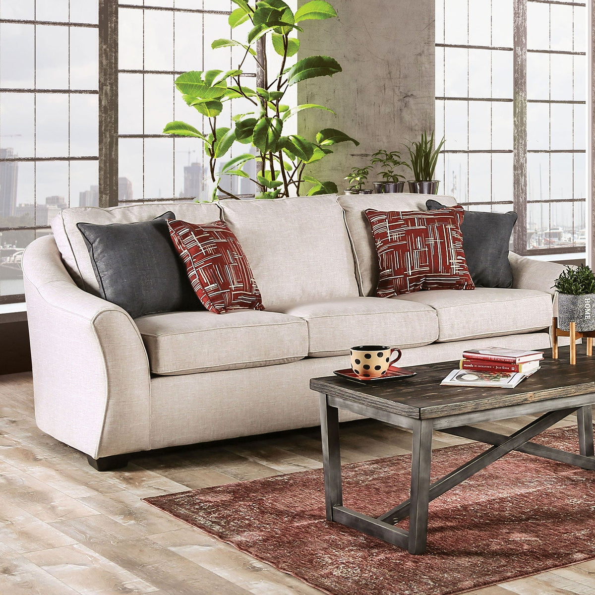 Jarrow Ivory Transitional Living Room Set