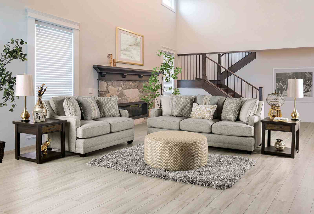 Stephney Gold/Gray Transitional Living Room Set