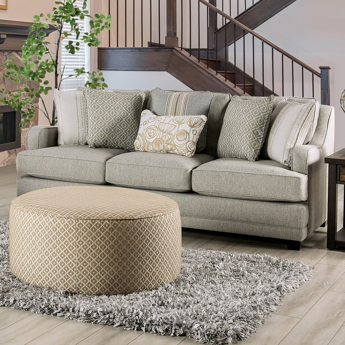 Stephney Gold/Gray Transitional Living Room Set