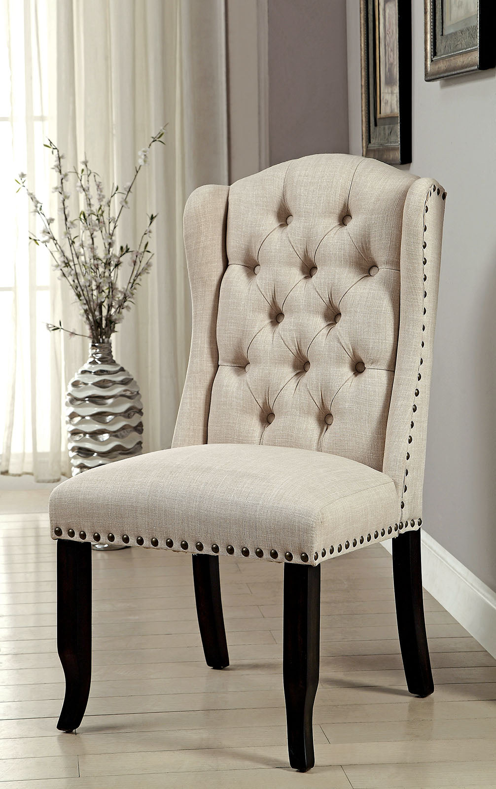 Sania Antique Black/Beige Side Chair