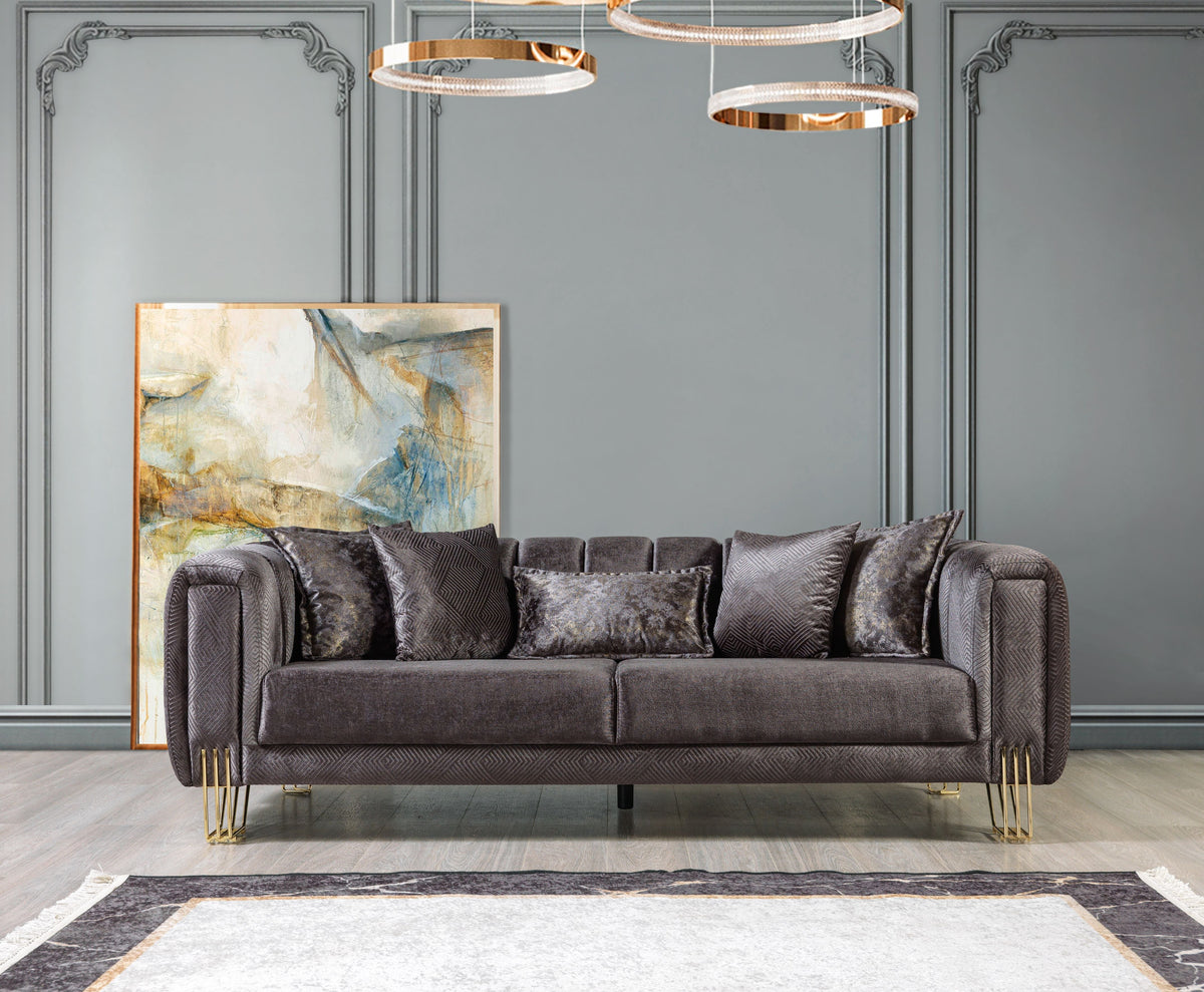 Santana Smoke Velvet Sofa
